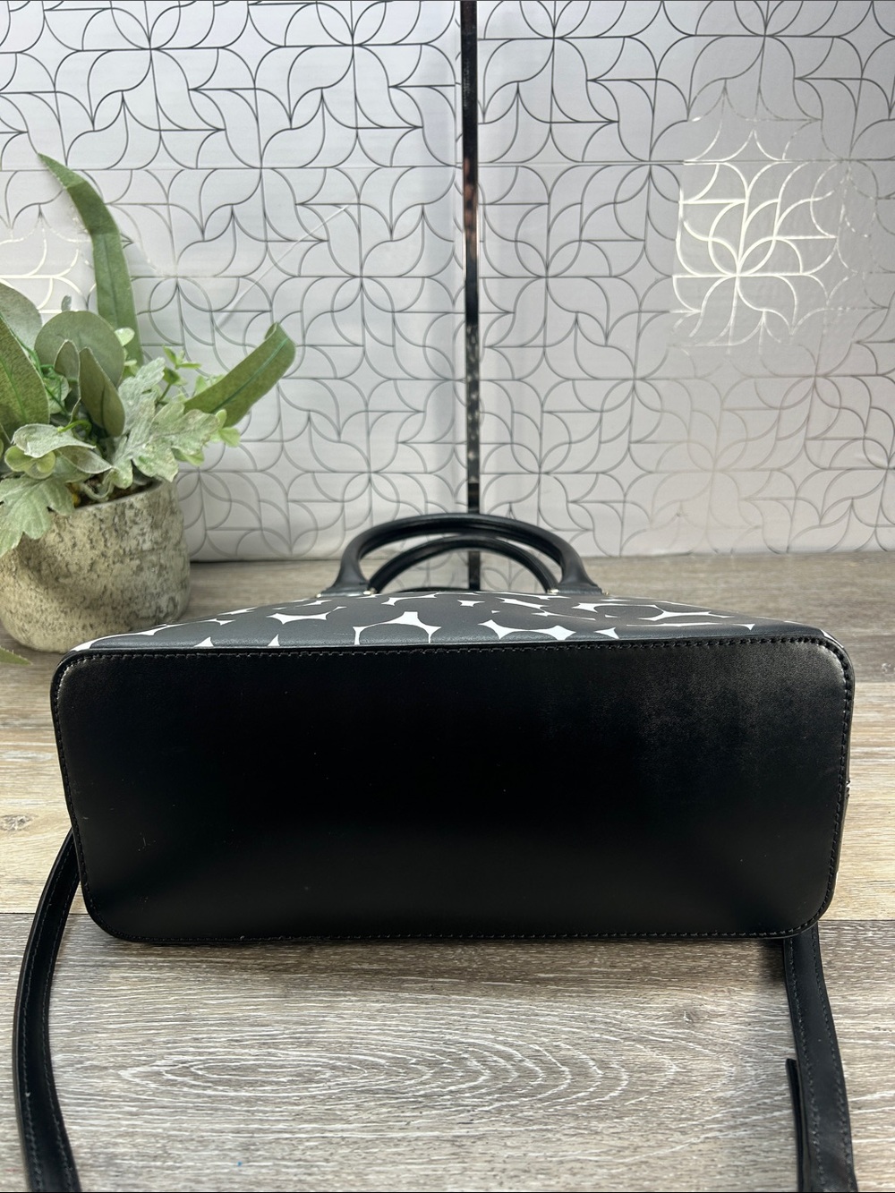 kate spade Black & White Patterned Dome Satchel - Picture 3 of 12